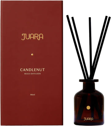 Candlenut Reed Diffuser Set 90ml - Indonesian Home Fragrance with Natural Reed Sticks - Long-Lasting Room Scent, 3 oz - Set of 3