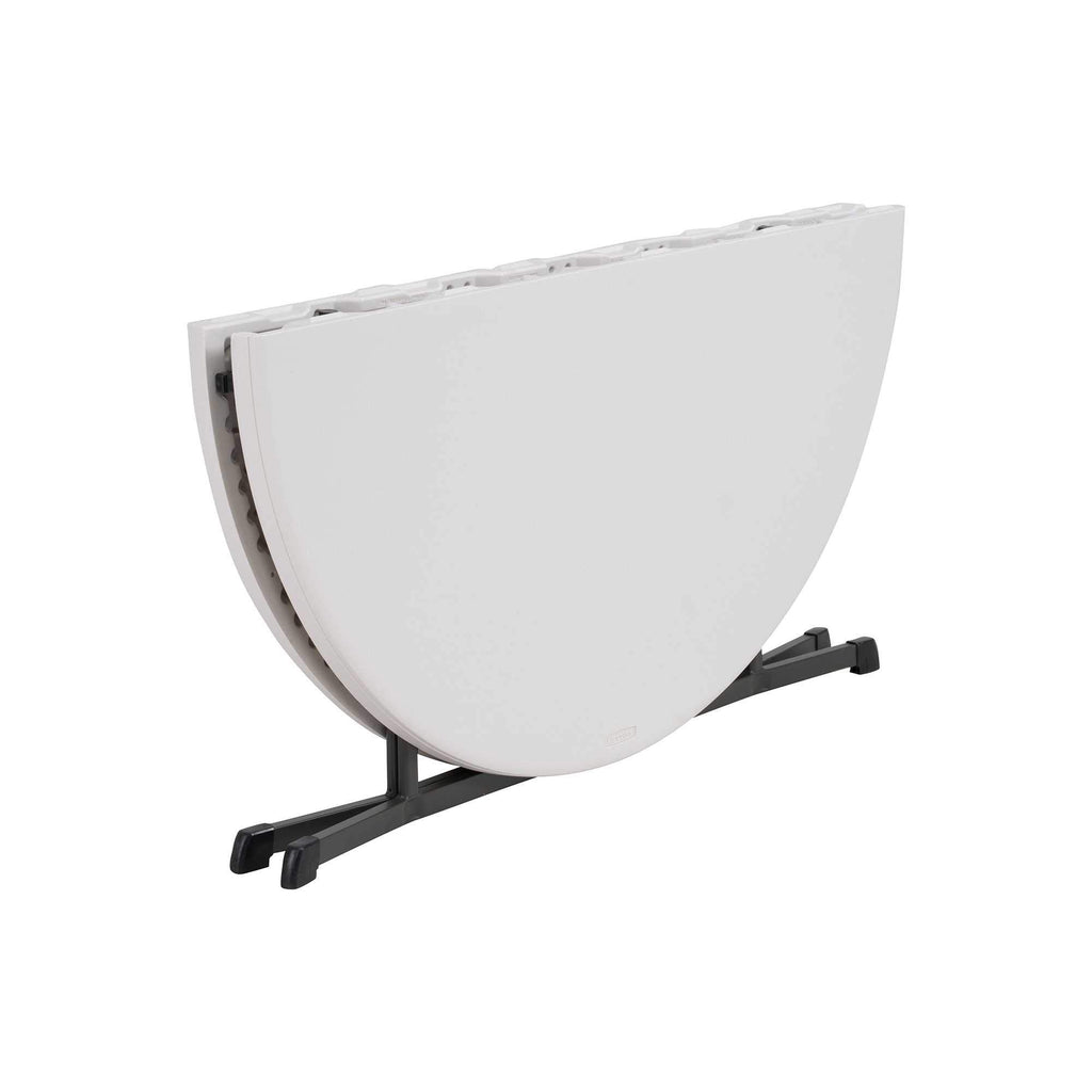 Commercial Round Fold-in-Half Table, 60-Inch, Almond