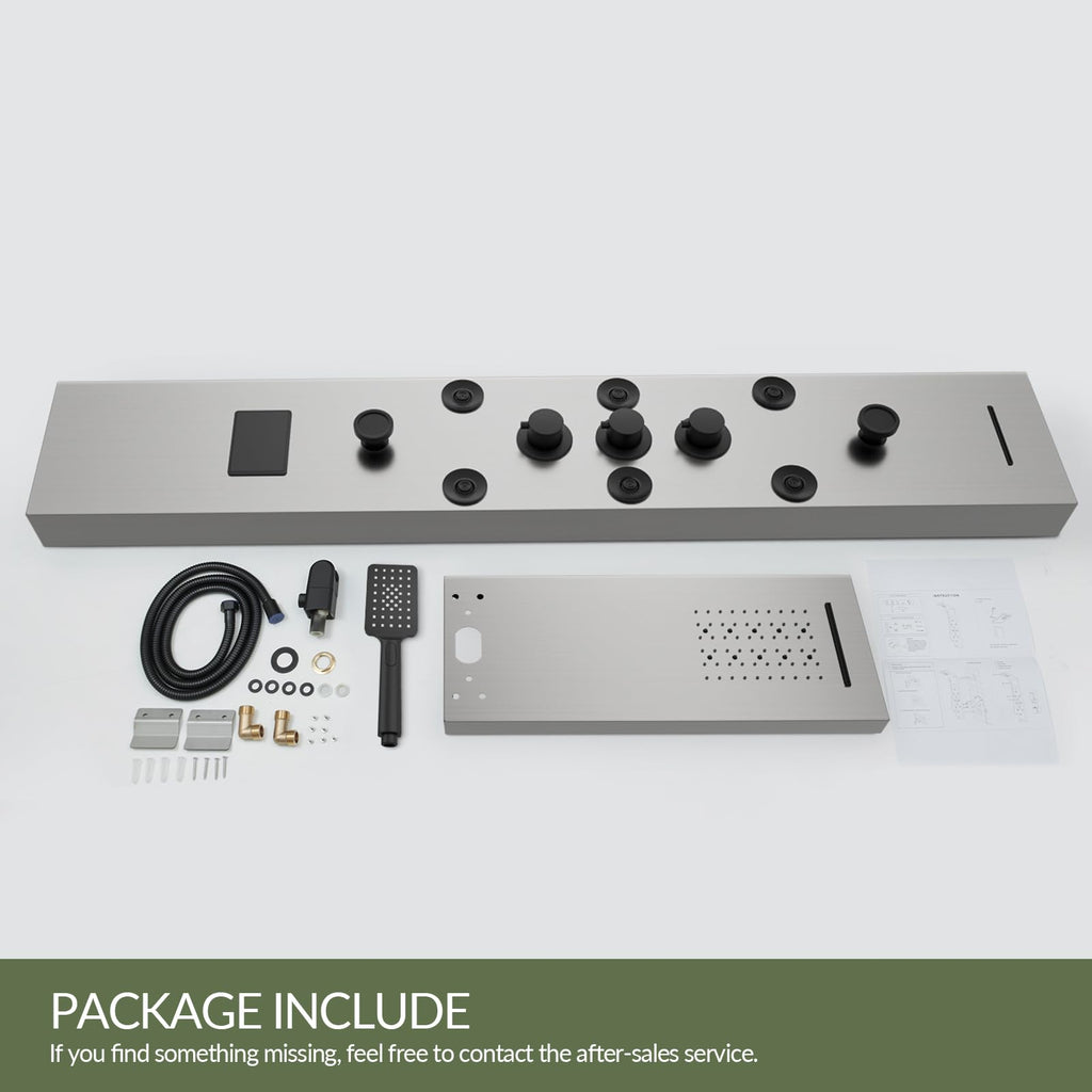 Brushed Nickel Shower Panel Tower System 5 In 1 Rainfall Shower Tower
