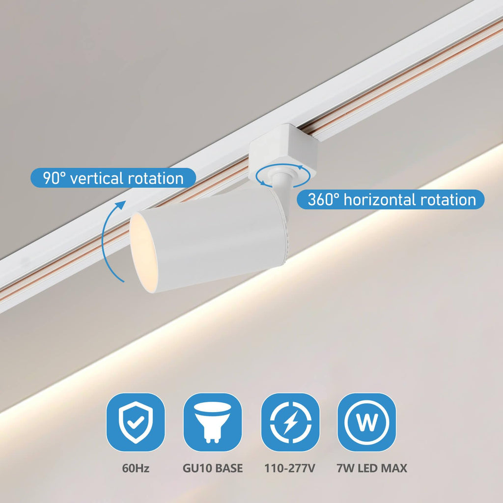 Plug in Track Lighting with Power Cord, 3-Light GU10 Track Lighting Kit with Track Rail, Modern Kitchen LED Track