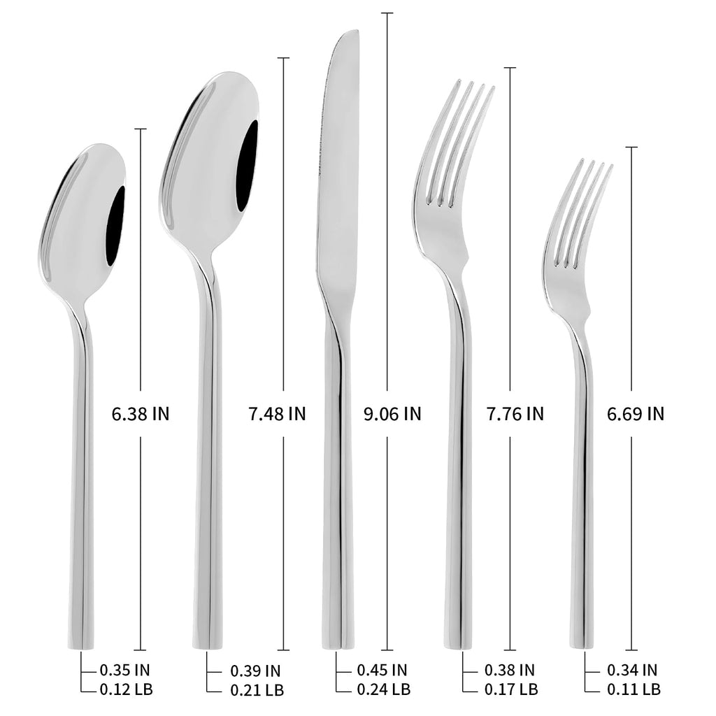 Silverware Set with Hexagon Handle 20 Piece Service for 4