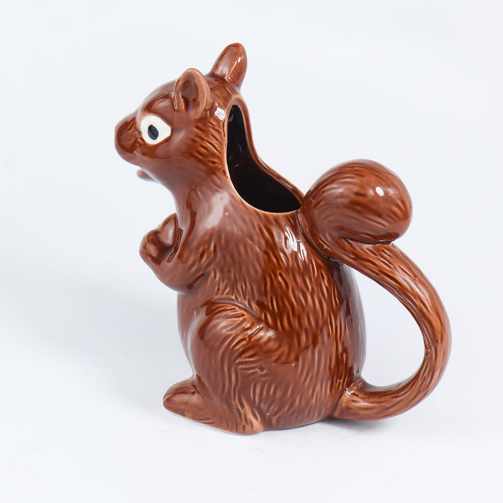 Squirrel Gravy Boat, 6 Oz Ceramic Sauce Boat for Gravy, Warming Sauces, Salad Dressings, Milk, Novelty Gift for
