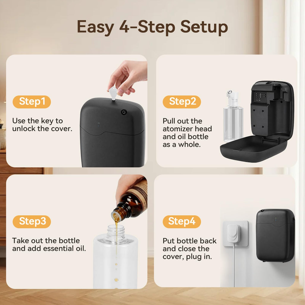 Waterless Essential Oil Diffuser with Bluetooth App Control