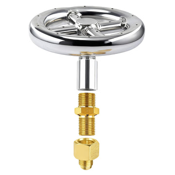 6" Round Fire Pit Burner Ring - 1/2" Air Mixer Valve, 88, 000 BTU, Compatible with Natural Gas & Propane, for Outdoor