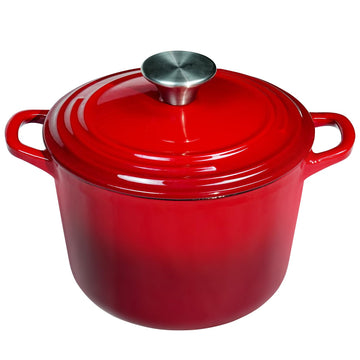 Dutch Oven Pot with Lid 2.8 Qt Cast Iron Dutch Oven for Bread Baking, Red Enameled Cast Iron Soup Pot, Small Deep