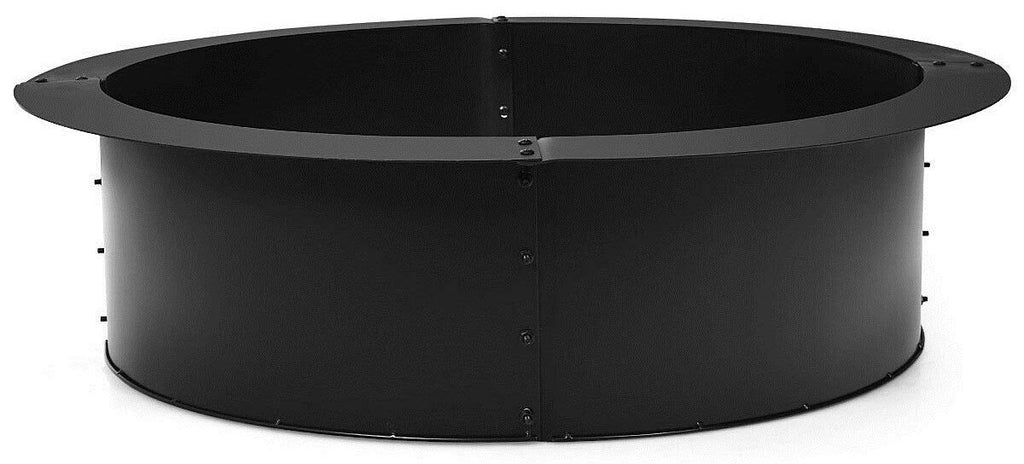 Fire Pit Ring Outdoor Firepit Rim Liner 30-Inch Inside Thick Heavy Duty Solid Steel fire Pit Insert, DIY Campfire