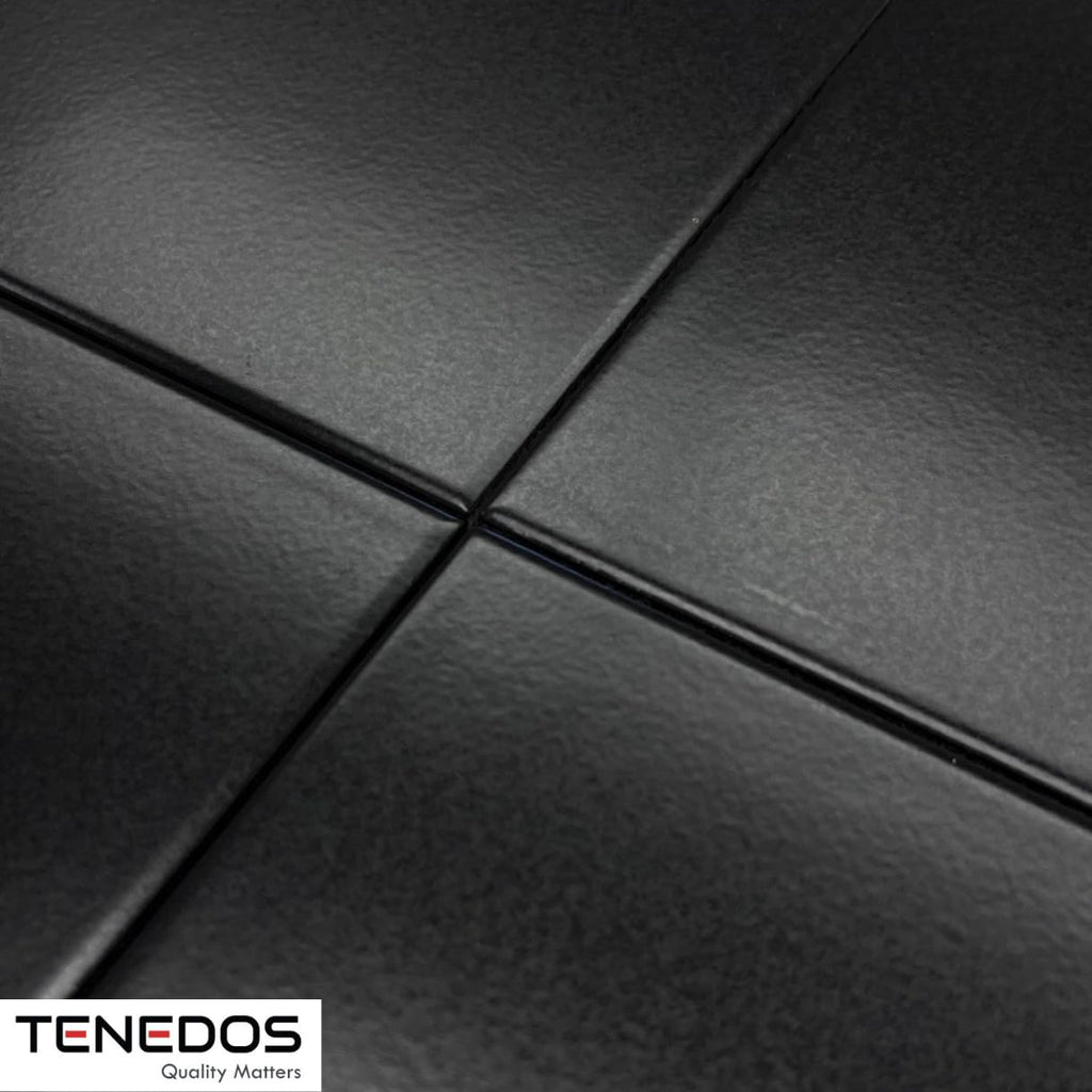 TRCD-GRS-8x8 Subway Square Black Porcelain Floor Wall Tile Backsplash Matte Finish (Box of 6.5 Square feet - 15