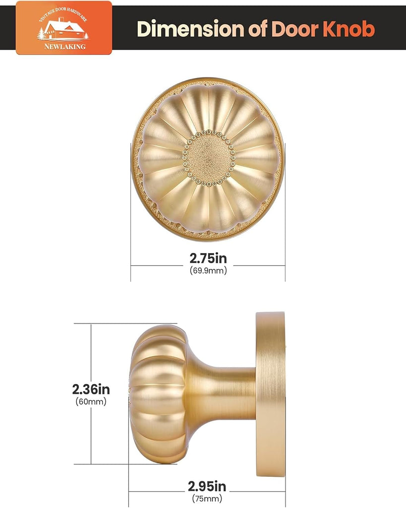 Passage Door Knob Interior, Champagne Bronze, 1 Pack