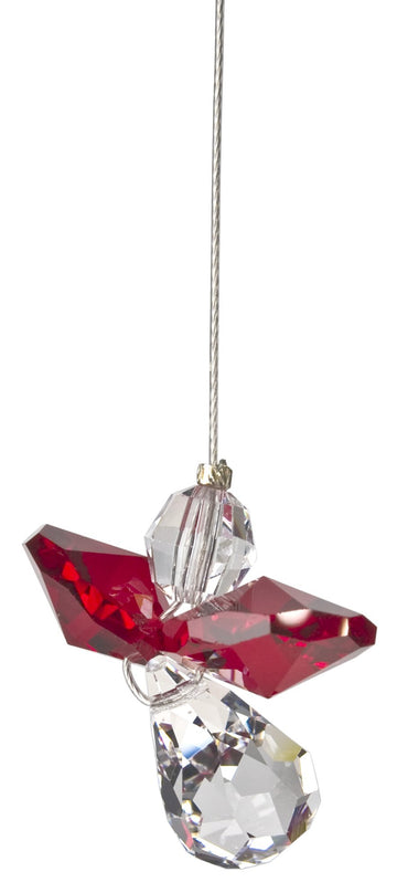 Chimes Birthstone Crystal Guardian Angel 1" Small Garnet January Suncatcher Hanging Window Prism for Indoor Kitchen