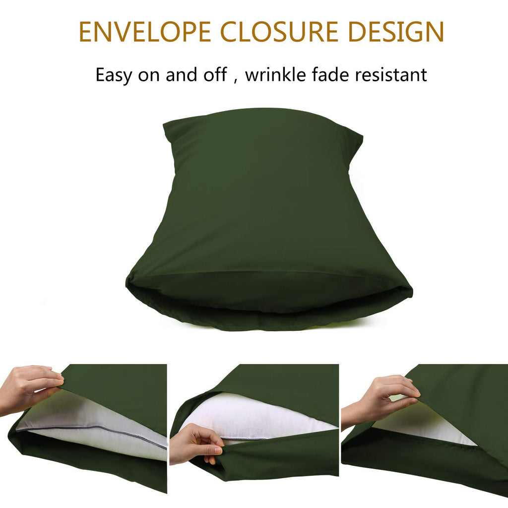 4 Piece Bed Sheet Set (Queen Size Olive Green) 1 Flat Sheet, 1 Fitted Sheet and 2 Pillow Cases, 100% Brushed Microfiber