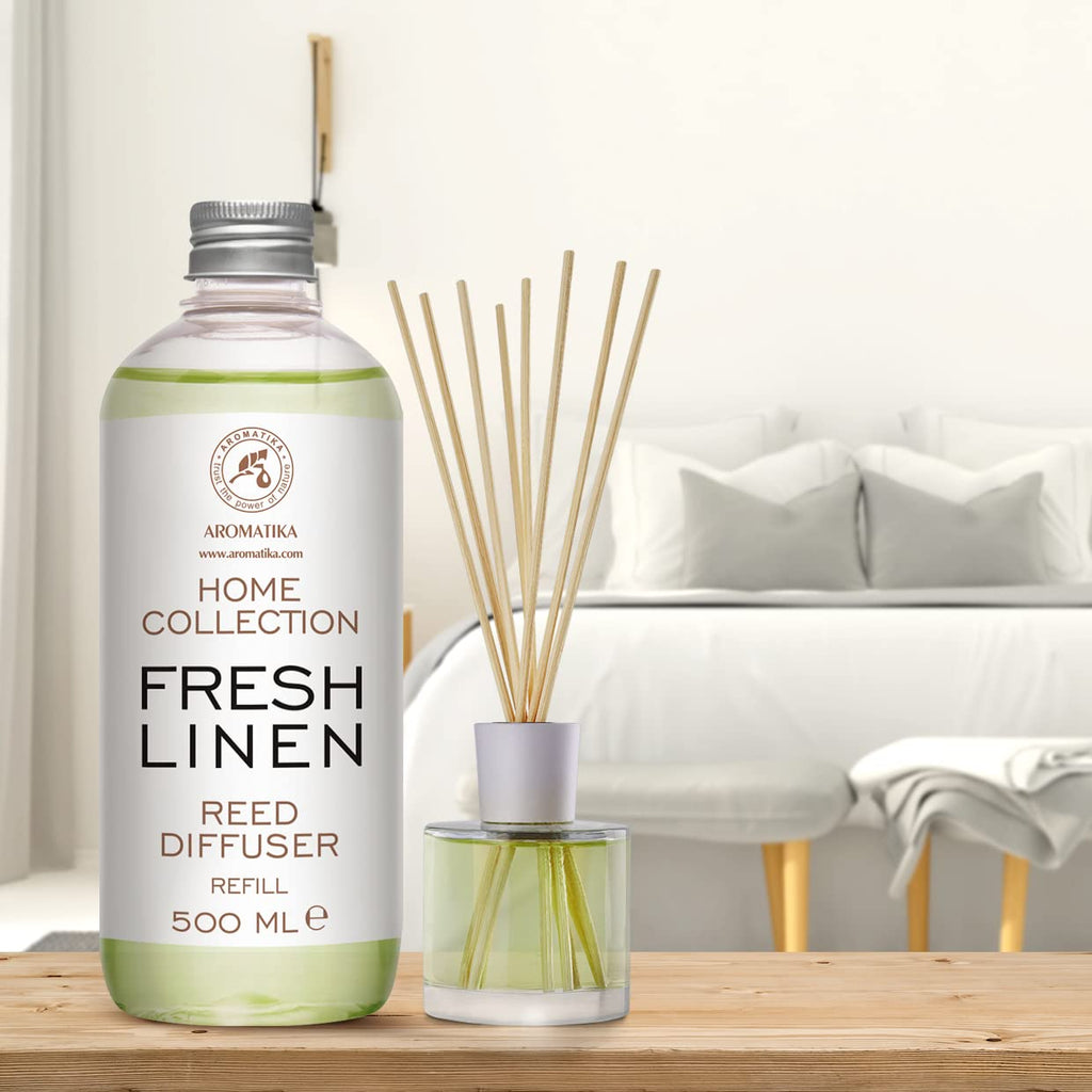 Reed Diffuser Refill Fresh Linen 17.0 Fl Oz (500ml) - Room Diffuser Refill - Home Fragrance - Scented Diffuser
