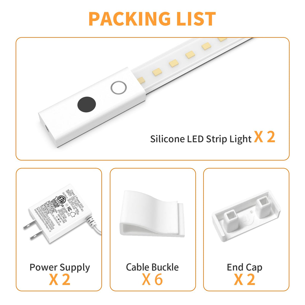 80in Smart Under Cabinet Lights, Handwave Sensor Under Counter Lights, 2700K-6500K 1090lm Stick-on Closet Light