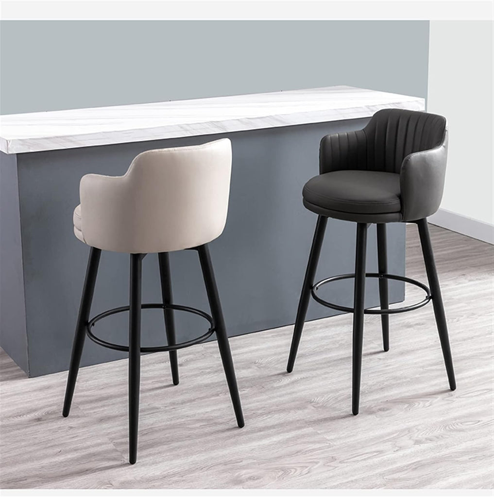 26 Inches High Barstools Swivel Bar Stools Set of 3 with Low Back Kitchen Island Bar Chair, Counter Height with Arms