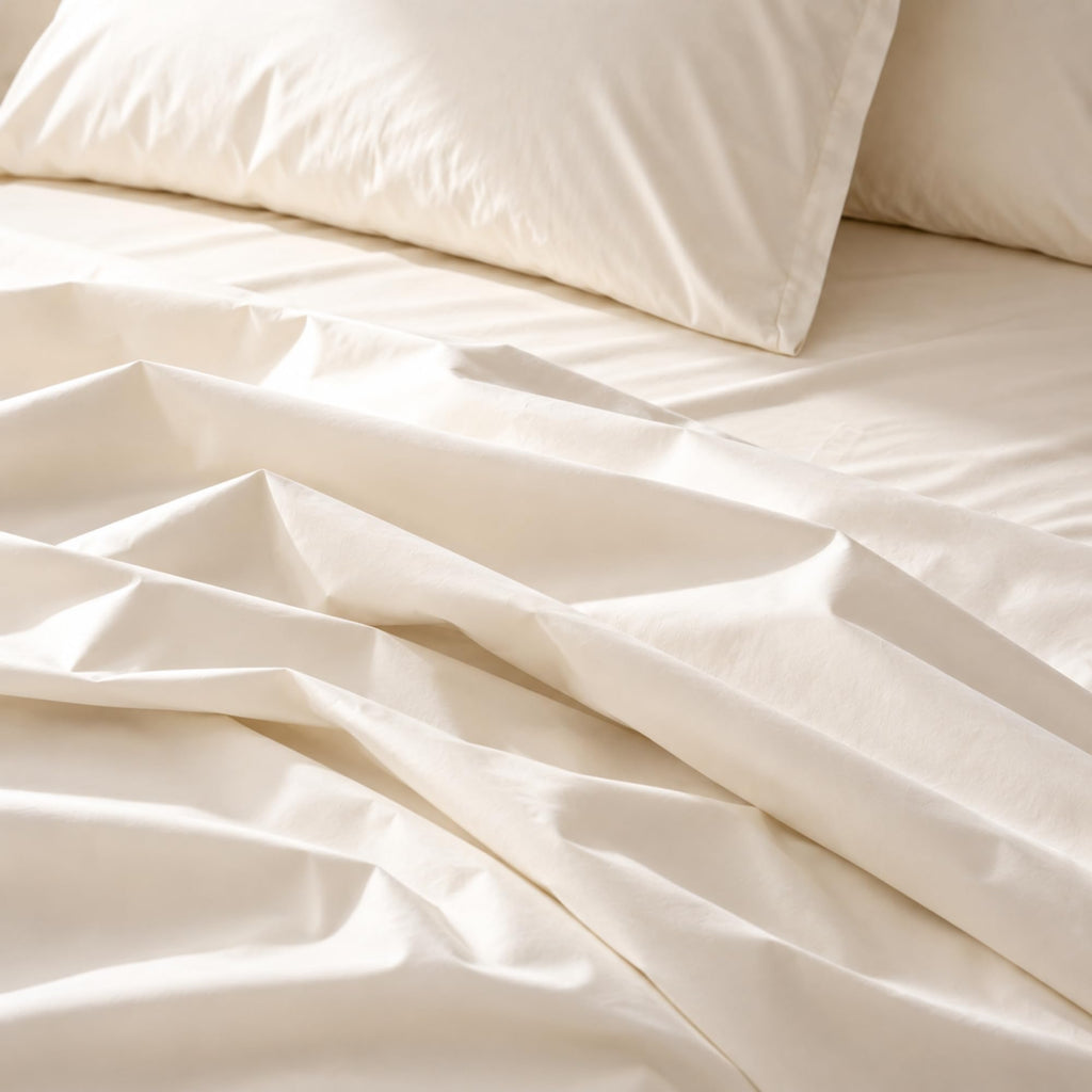 Certified 100% Organic Cotton Sheet Set - Premium Long-Staple Cotton Percale Weave, Cool & Breathable Luxury