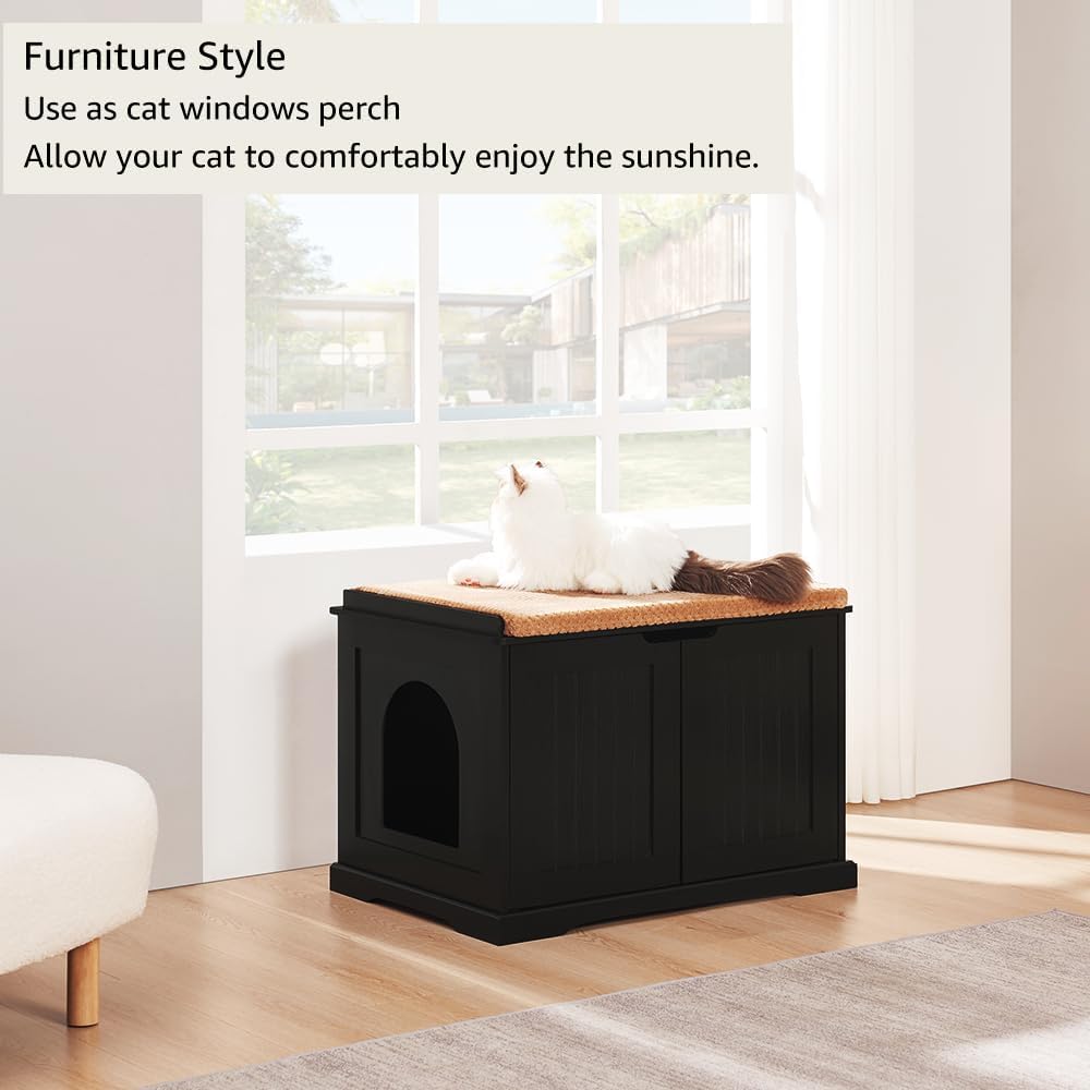 Cat Litter Box Enclosure Furniture, Hidden Litter Box Cover