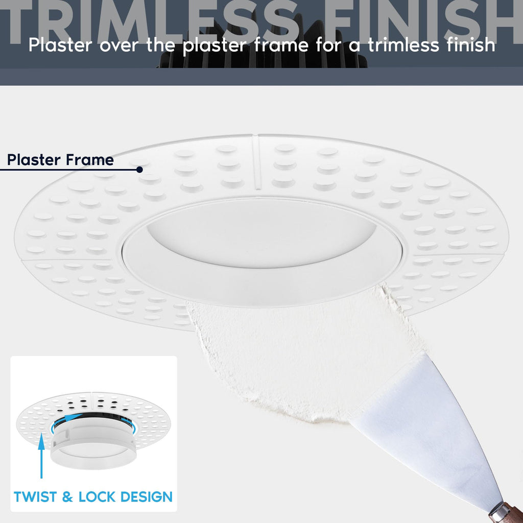 4 Inch Trimless LED Recessed Lights with Junction Box 6 Pack