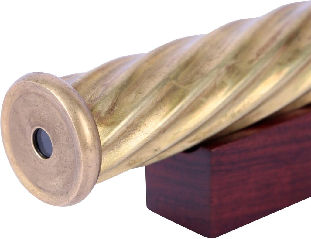 Handmade Brass Spiral Teleidoscop, Marble Kaleidoscope Toy for Adults, Vintage-Inspired Gift & Collectible