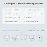 Portable Washing Machine, 0.8 Cu. Ft. Capacity Mini Washer & Spin Dryer, Fully Automatic with 8 Wash Programs, Hot