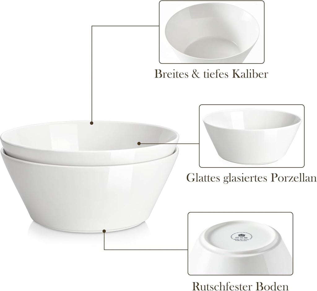 105 OZ Large Serving Bowls Ceramic Salad Soup Bowls Set of 2 | Deep Bowls , Family & Entertaining Salad, Soup, Pho