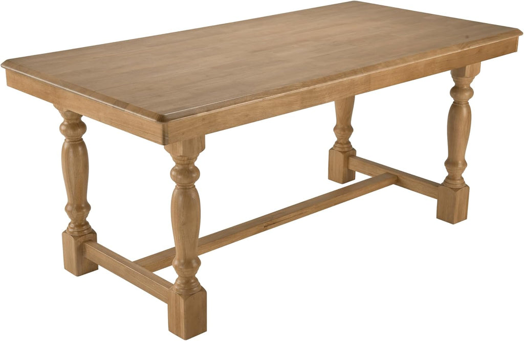 67-Inch Dining Table for 4-6 People, Squire Trestle Farmhouse Rectangular Wood Dining Room Table, Kitchen, Living