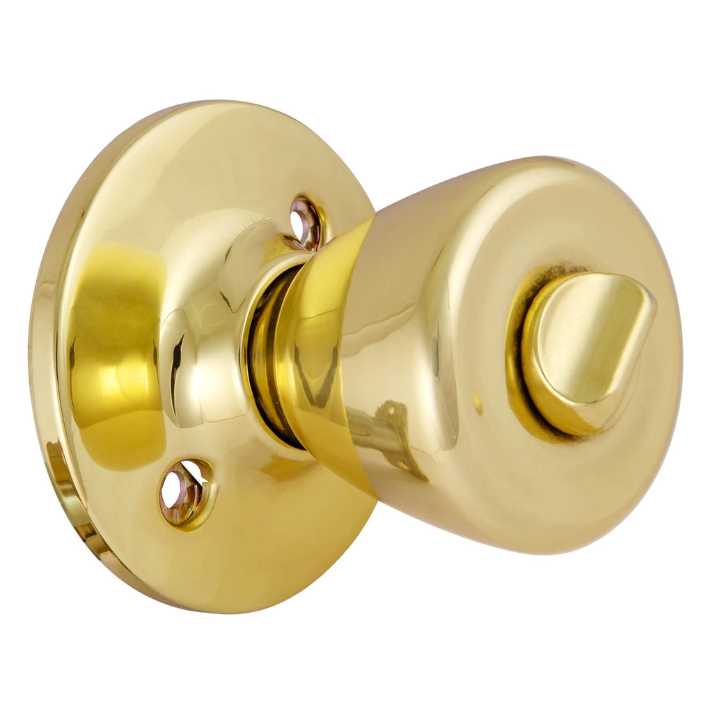 Tulip Privacy Door Knob, Polished Brass