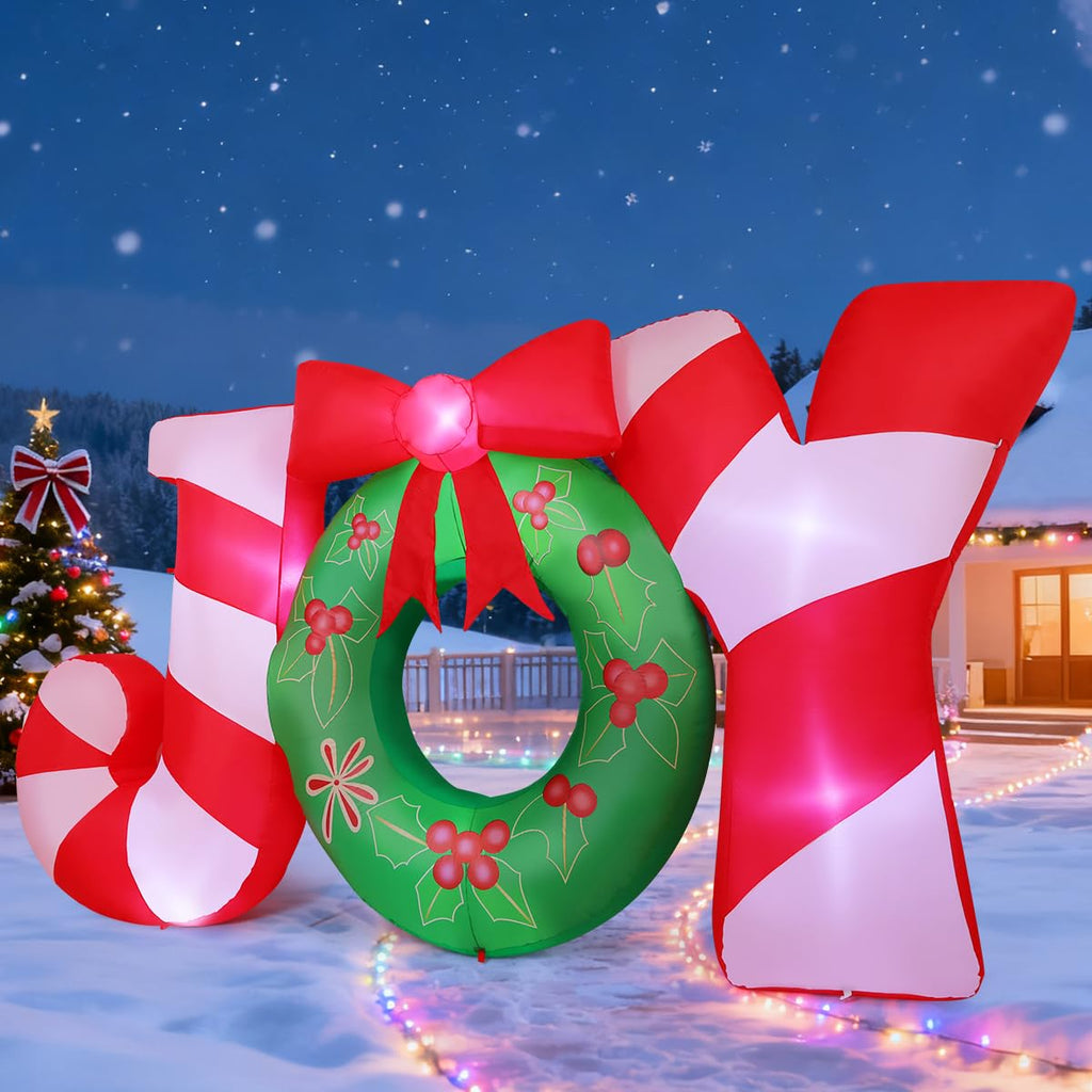 7.3FT Christmas Inflatables Joy Nativity Scene Yard LEDs Decor