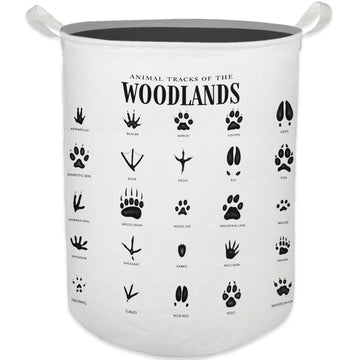 Kids Laundry Basket, Animal Tracks of the Woodlands Laundry Basket Hamper Waterproof Collapsible Storage Bin
