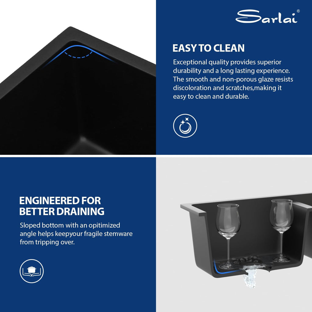 33 Black Granite Composite Kitchen Sink - 33"x19"Double Bowl Undermount Kitchen Sink Double Basin 50/50 Matte Black