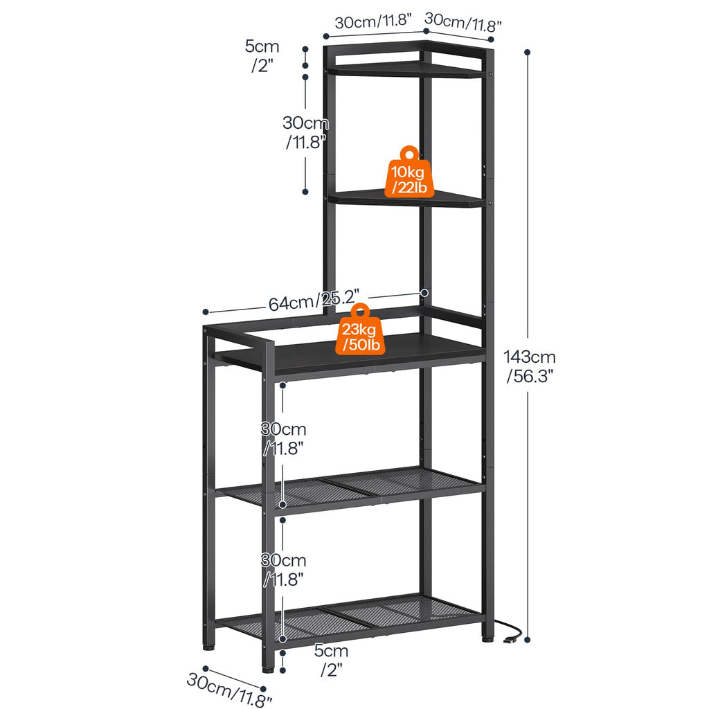 5-Tier Corner Shelf Stand, Corner Shelf with LED Light, 56.3" Tall Corner Bookshelf, Display Rack Storage Organizer