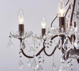 6 Light Crystal Chandelier Light Fixture Modern Chandelier Crystal Lighting, Crystal Pendant Raindrop Chandelier for Dining Room,Bedroom,Living Room,H23 x D24, 6-Light A100-B09HBS96GS