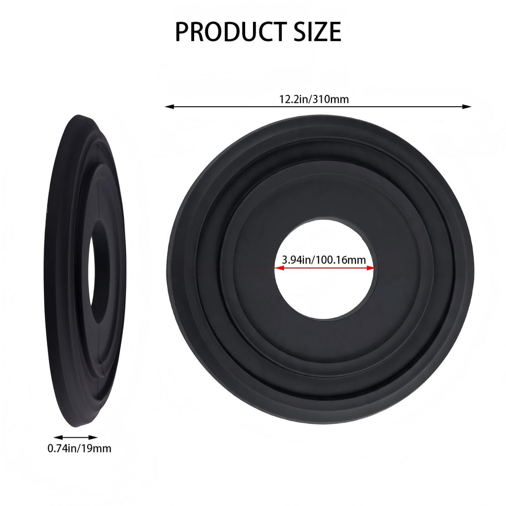 12" PU Black Ceiling Medallion for Light Fixture Fan Cover Plate