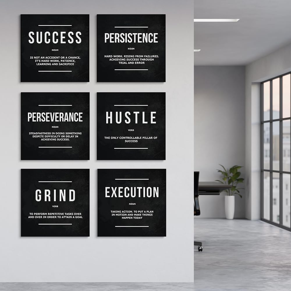 Inspirational Office Wall Art - Motivational Quotes - Encouraging Canvas Posters - Sayings for Wall Decor