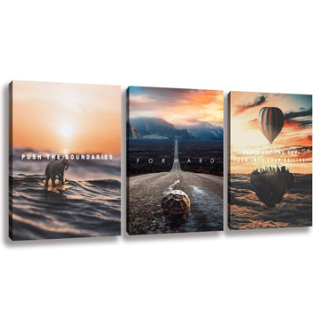 Motivational Canvas Wall Art Entrepreneur Office Wall Decor Inspirational Poster Print Elephant Painting Picture Home