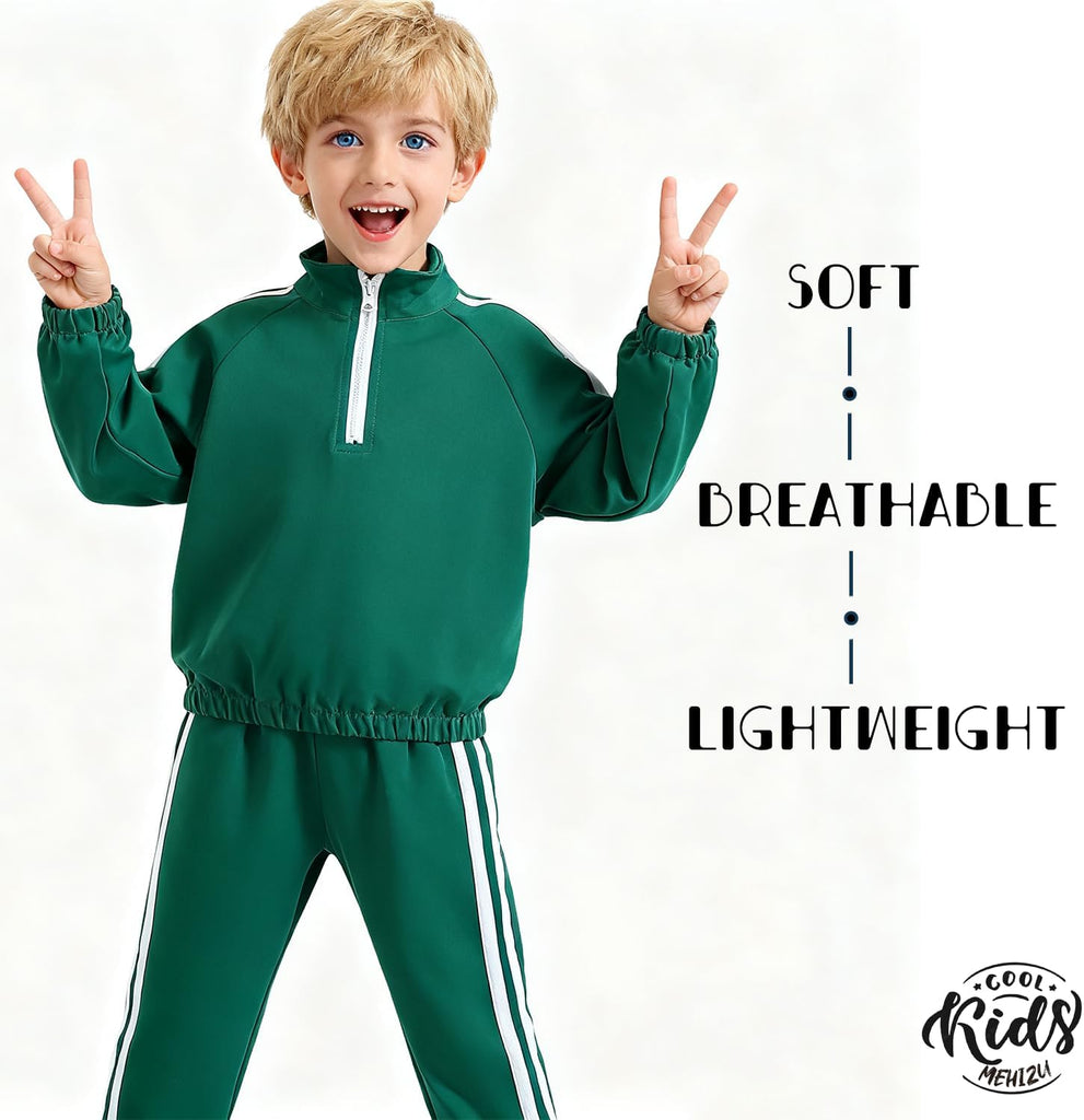 Kids Tracksuit Set Boys Girls 2 Piece Outfit Lightweight Sweatsuit Half Zip Pullover Pants Toddler Sport Tracksuit