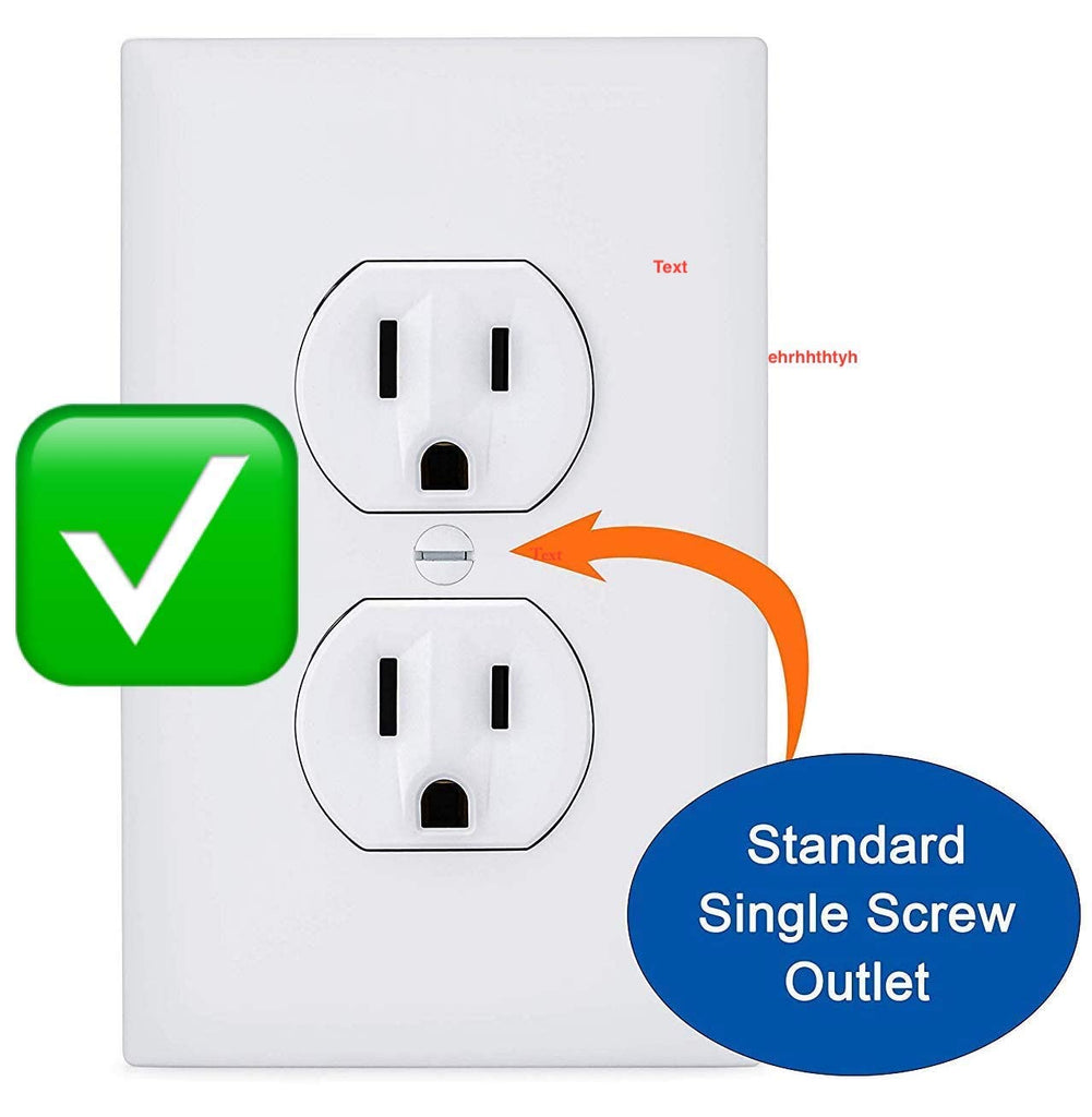 6-Pack Self-Closing Outlet Covers (For Center Screw Outlets Only) - Measures 3"Wide x 4.75"High-An Alternative To