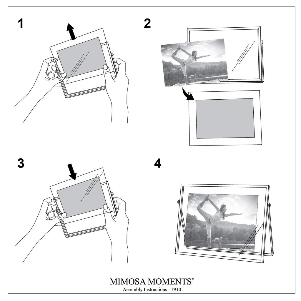 5x7 Brass Metal Floating Horizontal Picture Frame
