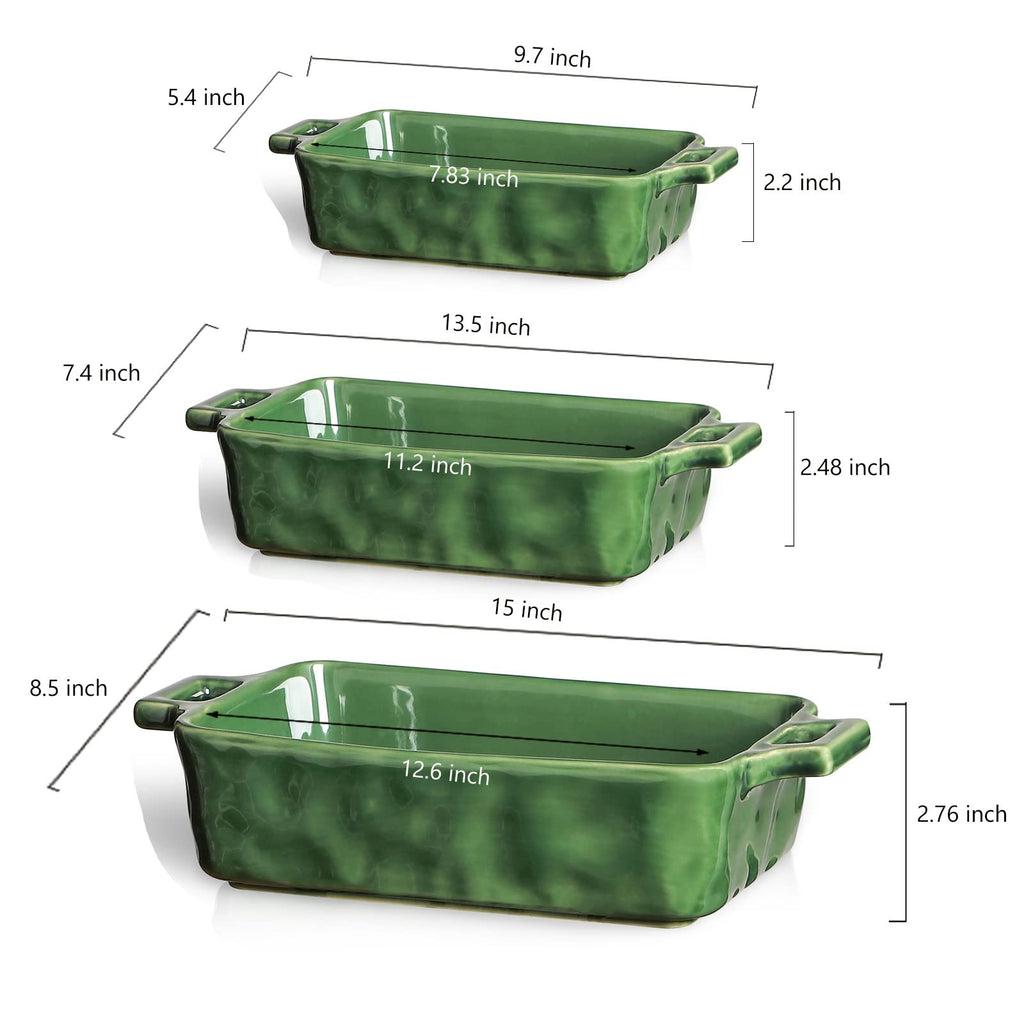 Ceramic Bakeware Set, Porcelain Rectangular Baking Dish, Baking Pan Lasagna Pans Casserole Dish Set for Cooking