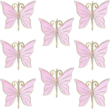 Butterfly Napkin Rings, Flower Butterfly Napkin Ring Holder for Easter, Wedding, Christmas, Dinner Party - Set of 8
