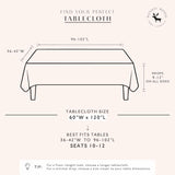 Ruffle Farmhouse Rustic Rectangle Natural Stonewashed Cotton Tablecloth (60x120 inch, White)