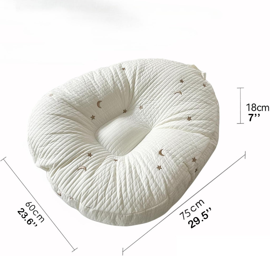 Large Nest Pillow with Cotton Cover, Skin Friendly Lounger Pillow Multifunctional Soft Floor Lounger Pillow Baby