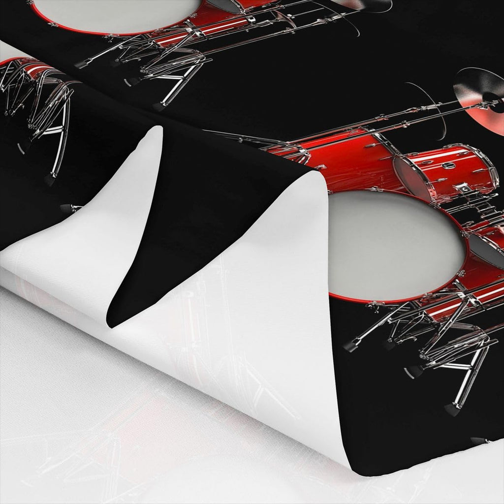 Drum Kit Quilt Material Fabric By The Yard, Classical Rock Music Decorative Fabric, Musical Instrument Upholstery