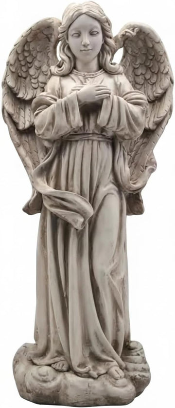 Guardian Angel Outdoor Garden Statue made with magnesium Oxide with stone finish designed for garden use 24 Inches