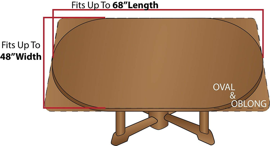 Deluxe Elastic Edged Flannel Backed Vinyl Fitted Table Cover - Easter Pattern - Round Oblong Oval - Fits Tables up to