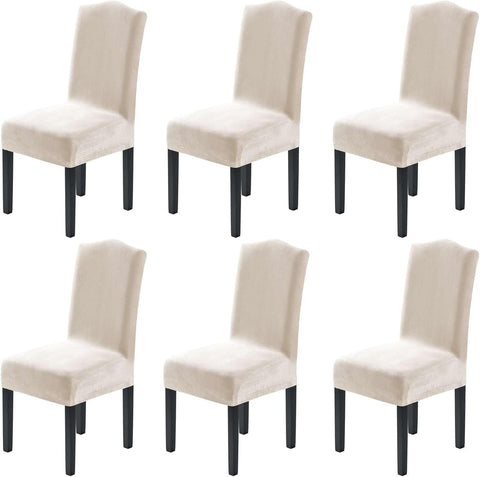 H.VERSAILTEX Dining Chair Covers Velvet Stretch Chair Covers for Dining Room Set of 6 Parson Chair Slipcovers Chair