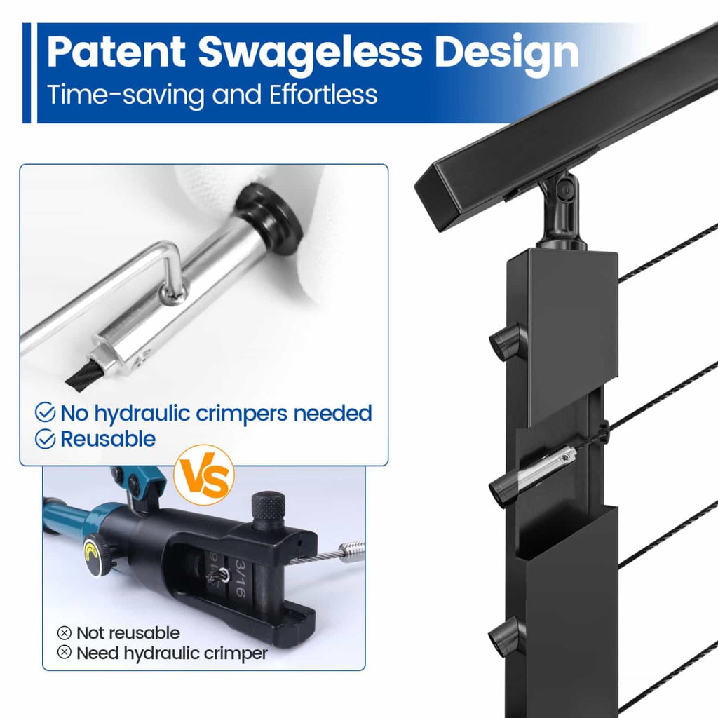 [Patent] 20Pack Black Cable Railing Hardware Invisible Tensioner CB04