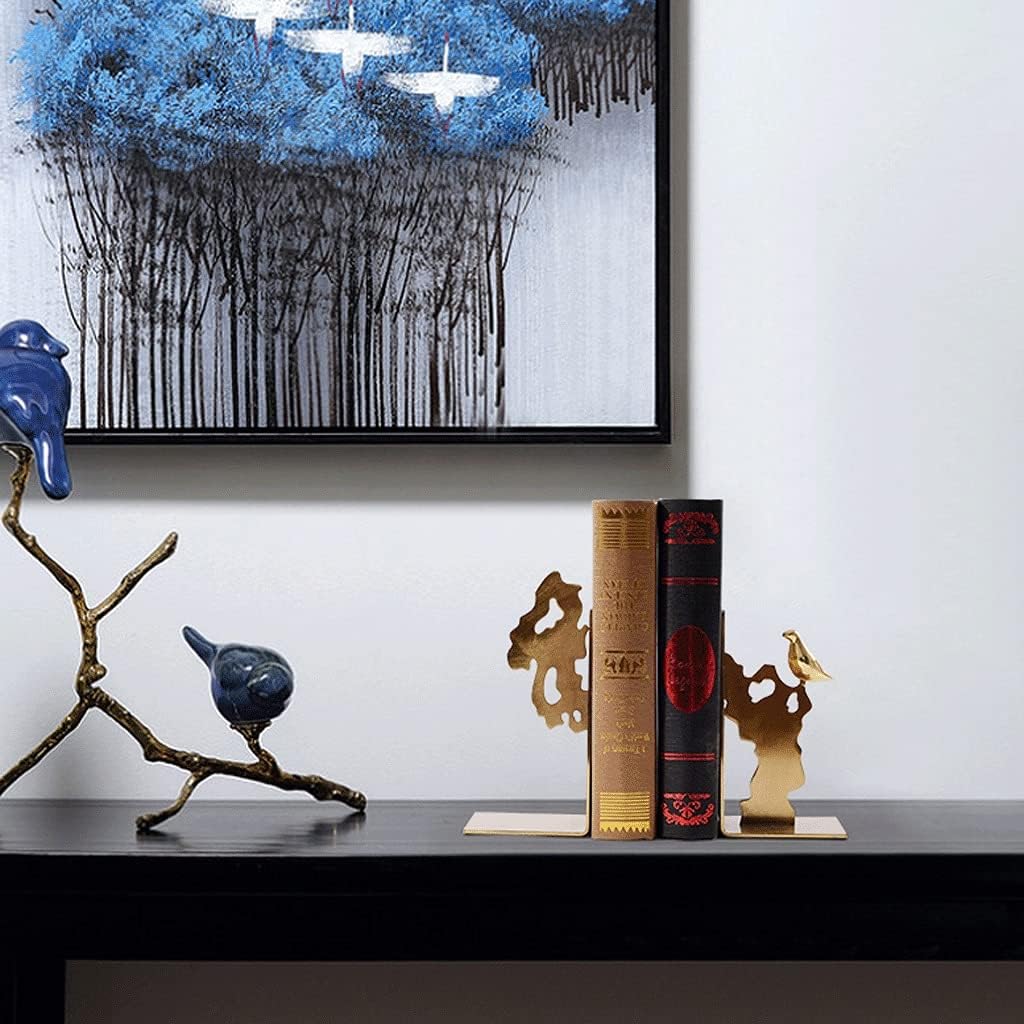 Ends Creative BookEnd Fashion Bookends Personality Modern Metal Bird Rockery BookEnds Office Practical Decoration