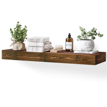 Floating Shelves, 48 x 7 x 3 Inch Fireplace Mantel, Brown