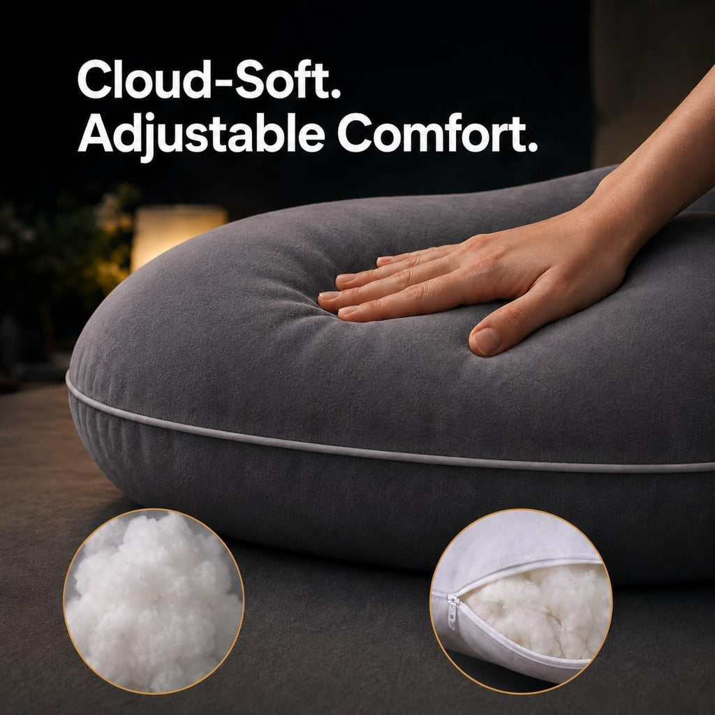 U Shape Pregnancy Pillow - Full Body Maternity Pillow for Sleeping | Side Sleeper Support for Back, Belly, Hip & Leg