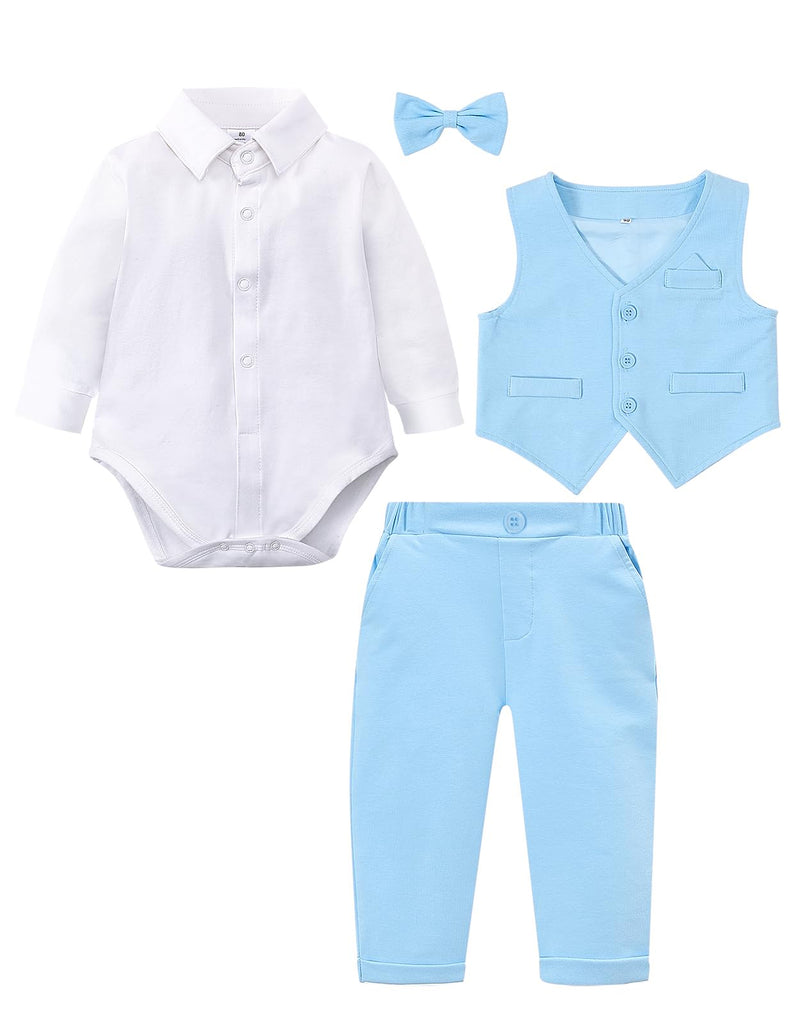 Baby Boys Easter Outfit Wedding Infant Dress Suit Sky Blue