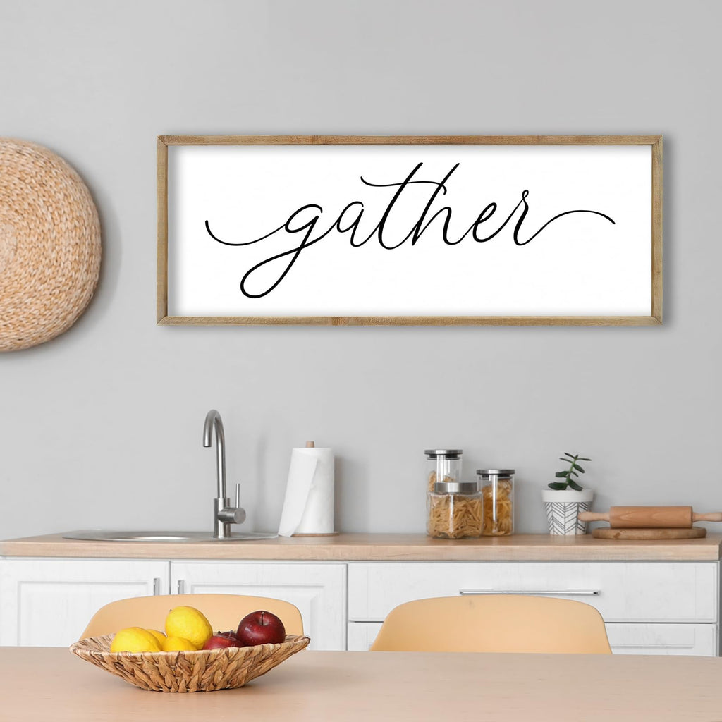 Gather Sign Wall Decor, Wood, 32"×12"